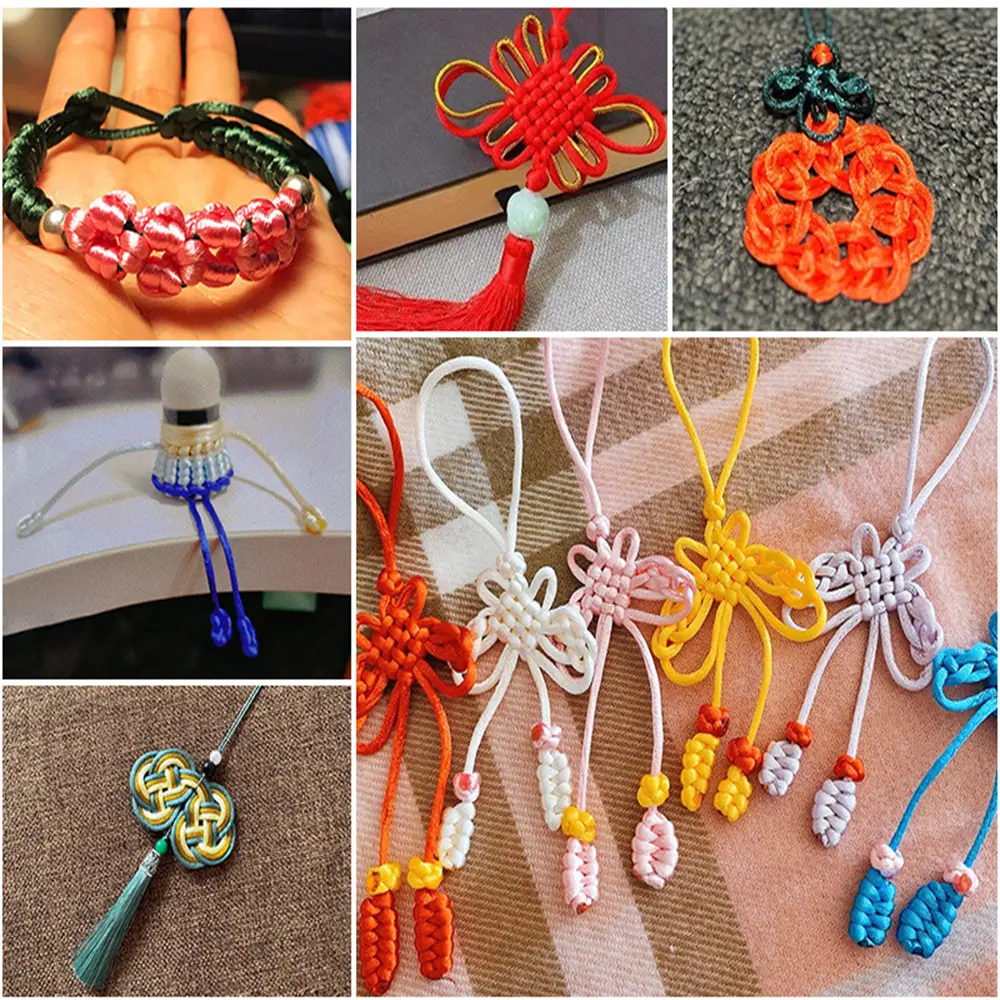 1 Pc Of 20 Meters/Bundle Of 2.5MM Chinese Knot Polyester Colored No.5 Thread Handmade Woven Rope DIY Jewelry Wire