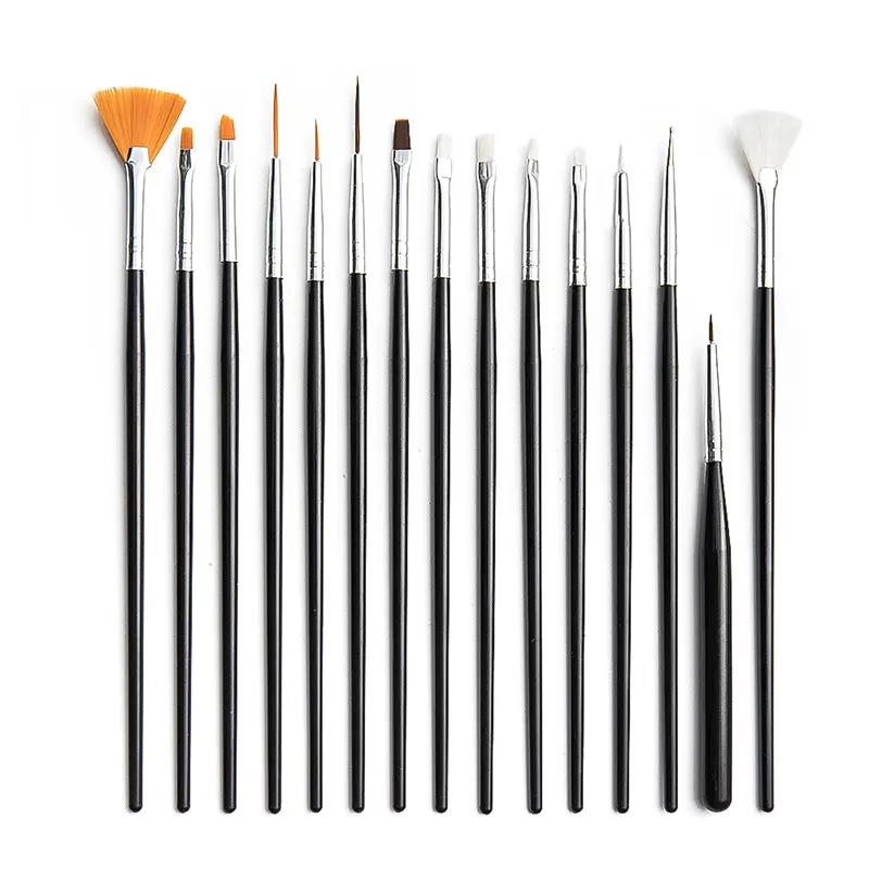 15pcs Pottery Brush Tools Dotting Pattern Dot Pens Brush Acrylic Pen Rocks Ceramics Painting Brush Nail
