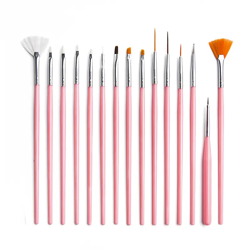 15pcs Pottery Brush Tools Dotting Pattern Dot Pens Brush Acrylic Pen Rocks Ceramics Painting Brush Nail