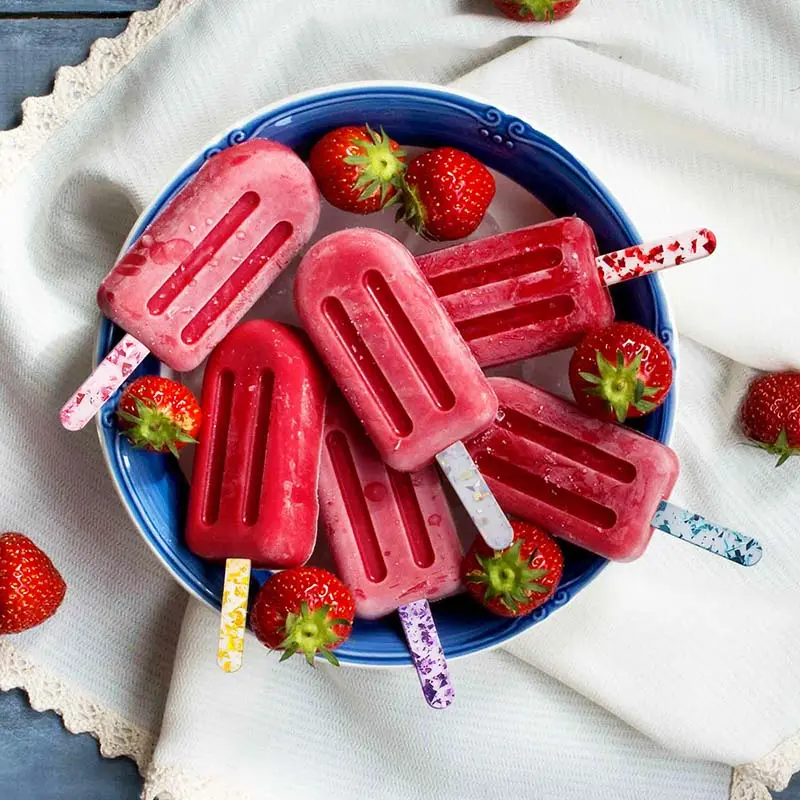 20Pcs Acrylic Ice Cream Sequined Stick Summer New Homemade Popsicle Accessories Reusable Color Mold DIY Kitchen Model Stick