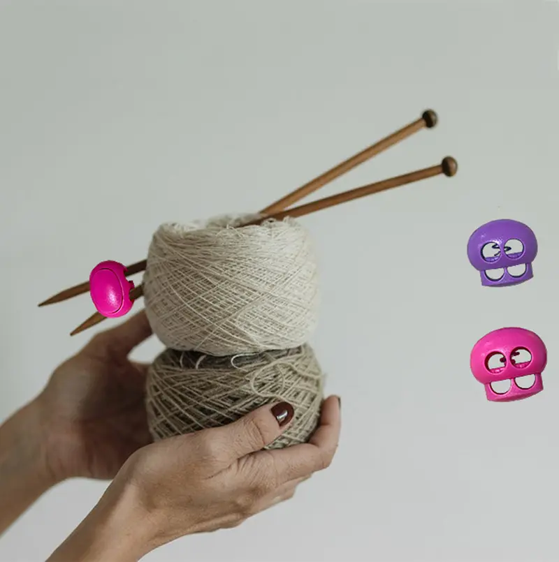 5pcs/set Colorful Knitting Needle Stoppers Double Hole Needle Tip Protector Knitting And Crochet Supplies Knitting Accessories