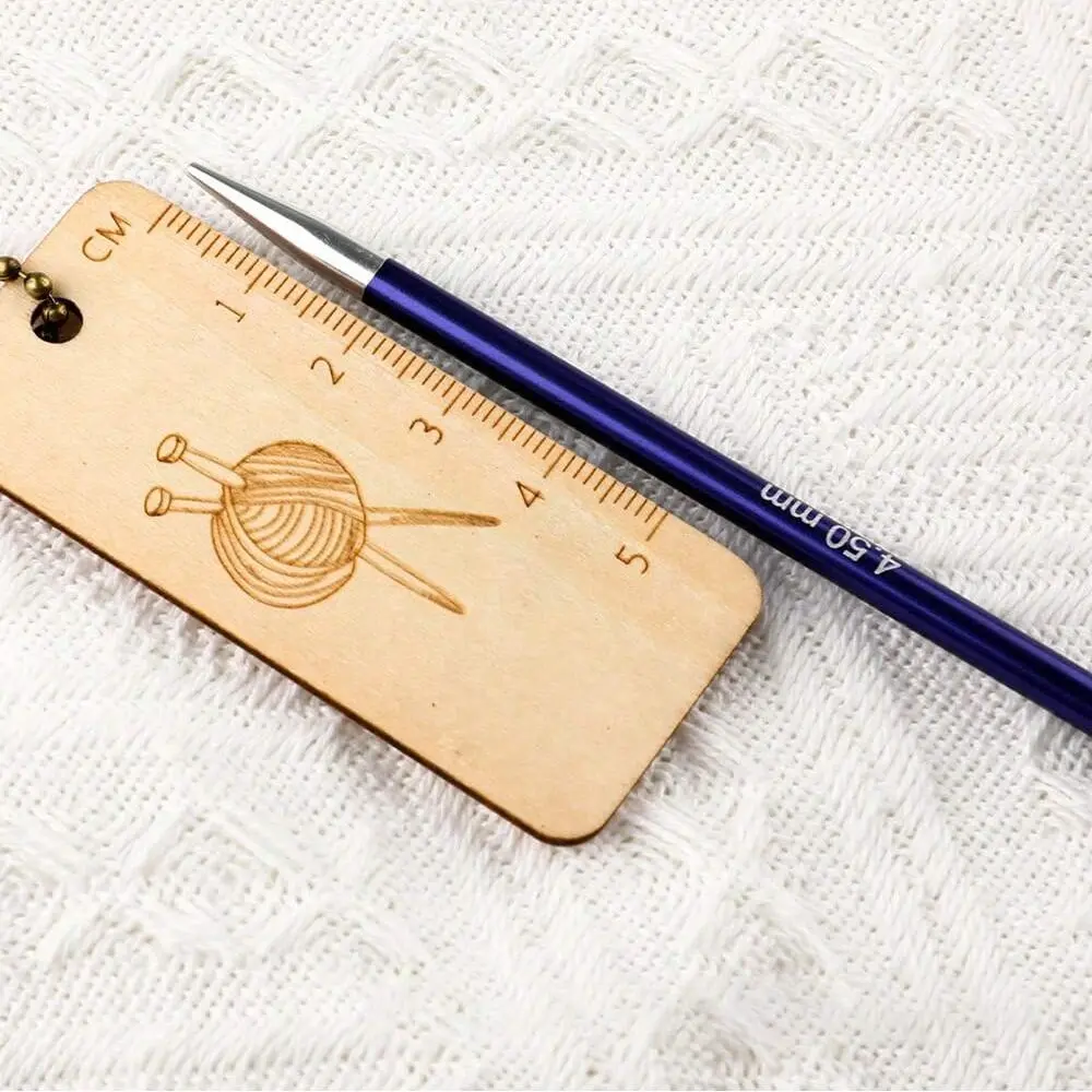 1pc Wooden Locking Stitch Markers Knitting Ruler Gauge Knitting Crochet Stitch Marker Wooden Stitch Needle Clip Hook