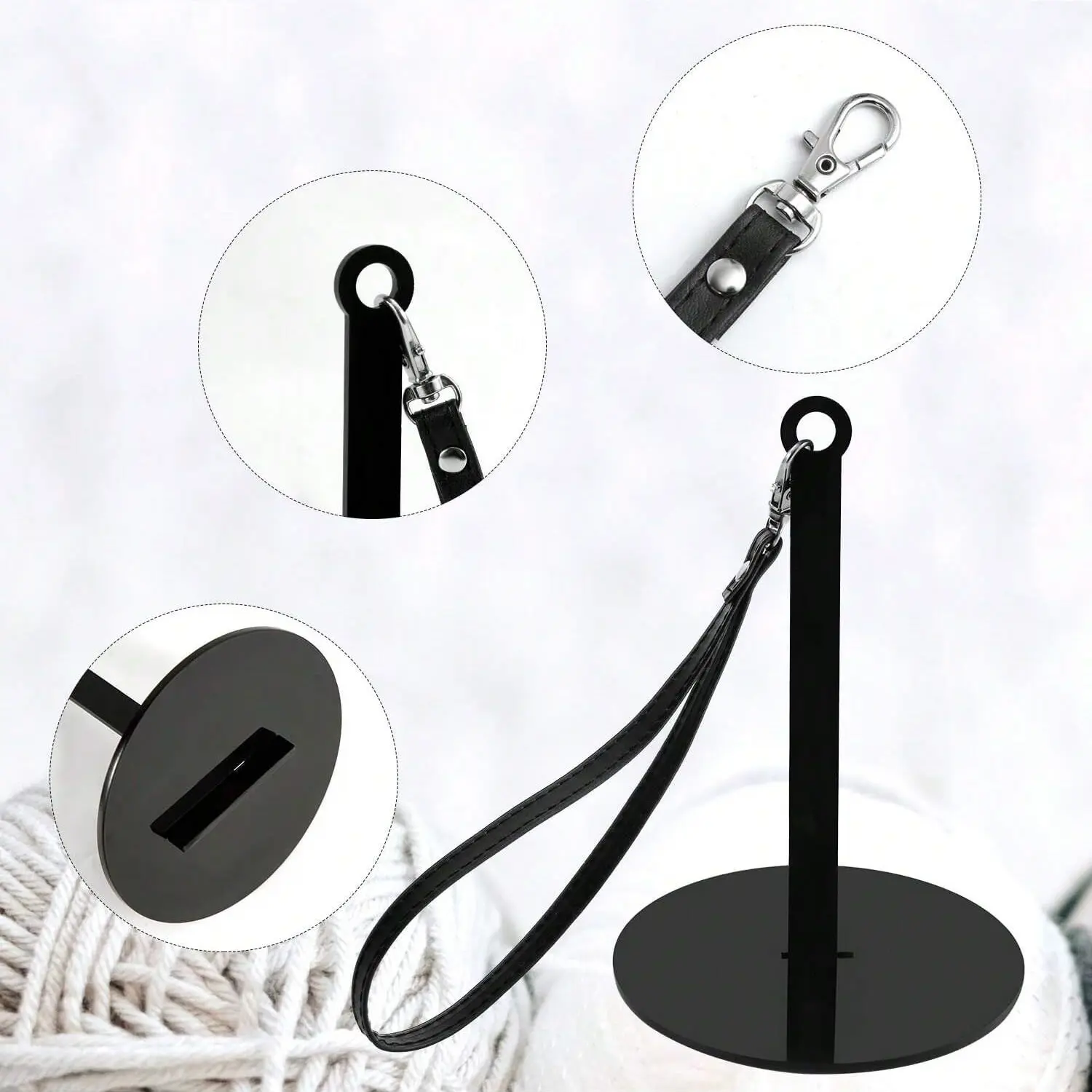 With Leather Wrist Strap Wrist Yarn Holder Acrylic Prevent Yarn Tangling Yarn Minder Durable Portable Yarn Ball Holder