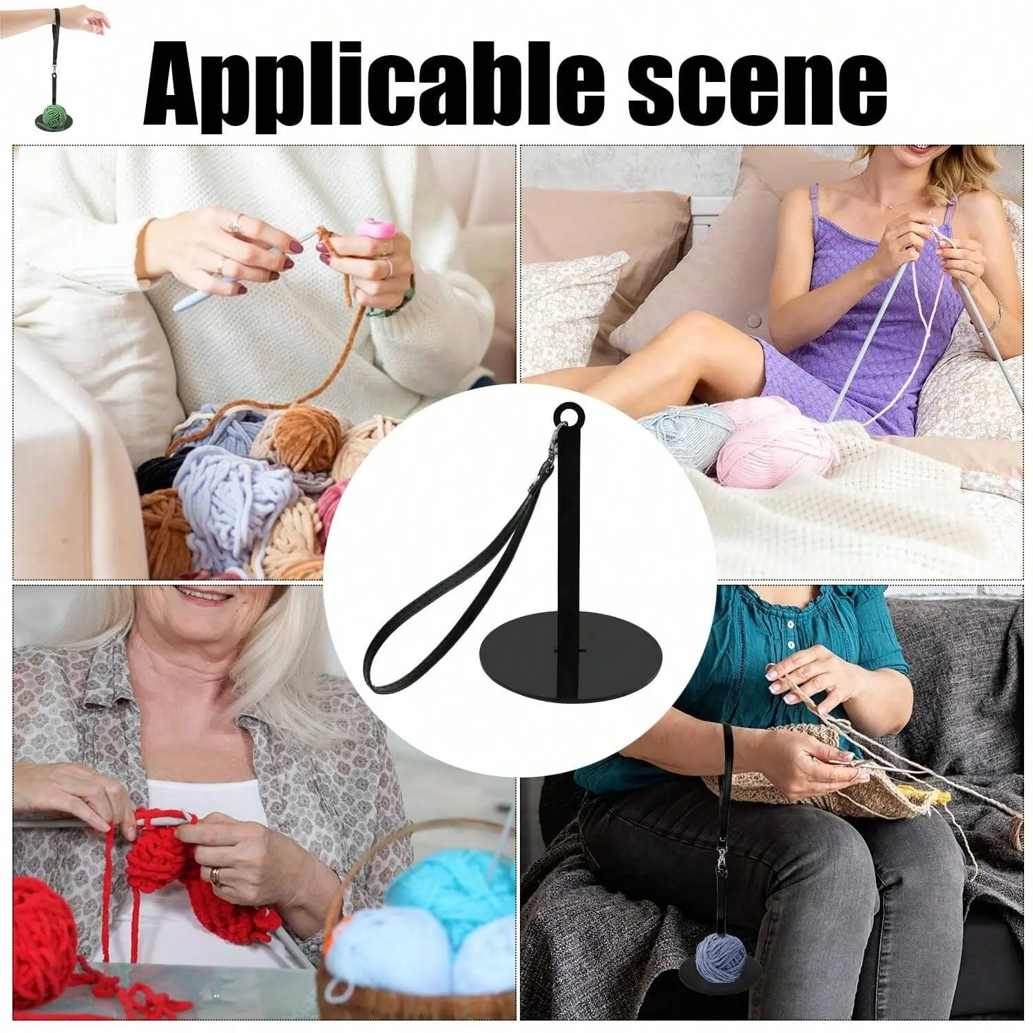 With Leather Wrist Strap Wrist Yarn Holder Acrylic Prevent Yarn Tangling Yarn Minder Durable Portable Yarn Ball Holder