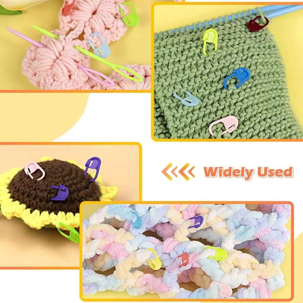 61Pcs Multicolor Plastic Resin Small Clips Knitting Crochet Markers Locking Stitch Needle Clip Marking Rings DIY Sewing Tool