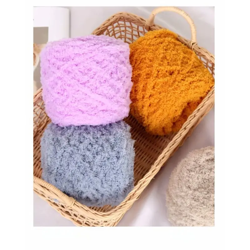 Coral Velvet Towel Yarn Coarse Yarn Children's Baby Hat Scarf Cartoon Jacket DIY Woven Doll Yarn Material Bag