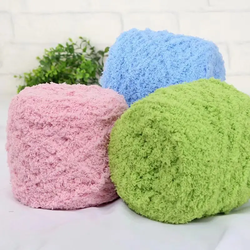 Coral Velvet Towel Yarn Coarse Yarn Children's Baby Hat Scarf Cartoon Jacket DIY Woven Doll Yarn Material Bag