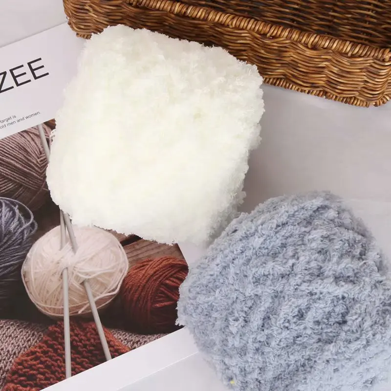 Coral Velvet Towel Yarn Coarse Yarn Children's Baby Hat Scarf Cartoon Jacket DIY Woven Doll Yarn Material Bag