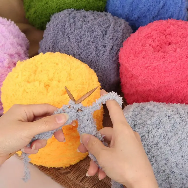 Coral Velvet Towel Yarn Coarse Yarn Children's Baby Hat Scarf Cartoon Jacket DIY Woven Doll Yarn Material Bag