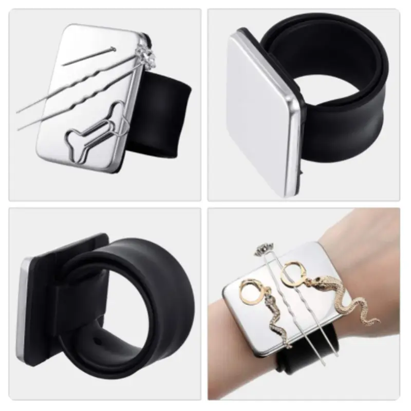 Magnetic Bracelet Sewing Pincushion Wristband Pin Cushion Holder For Quilting Sewing Pins Silicone Wrist Strap Bracelet