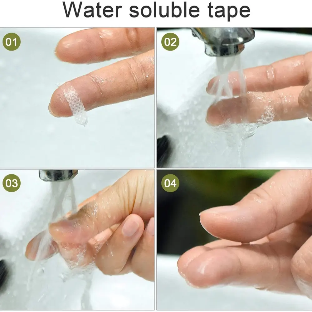 1Rolls Water Soluble Adhesive Tape Temporary Positioning Tool  Quilting Sewing Cloth Label Double Sided Tape DIY Fixing Tool