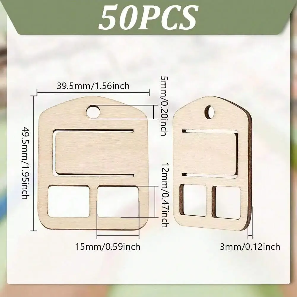 50pcs Wood Floss Organizer Embroidery Thread Organizers Floss Bobbins Holder for Craft DIY Sewing Storage