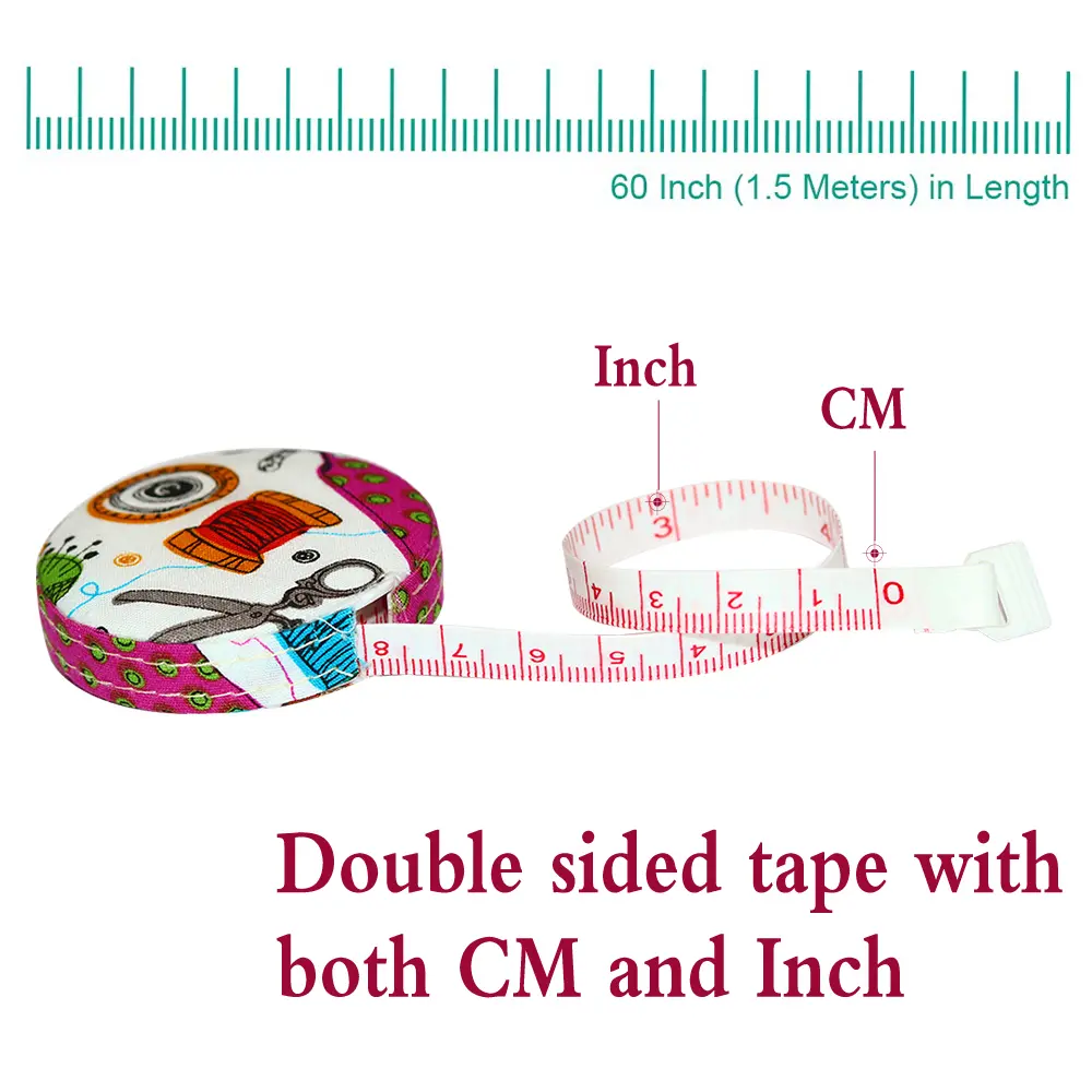 1.5 meter soft ruler for measuring sewing tape, clothing inches, centimeters, mini portable gift plastic leather ruler Clothin