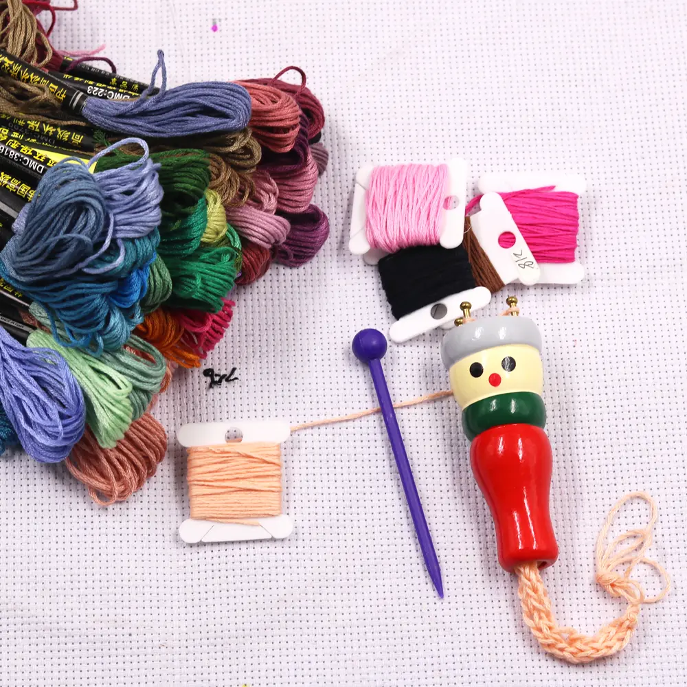 Wood Hand Knitting Doll Dolly Yarn Wool Knitter Hand Painting Rope Braided Maker DIY Knitting Tool Home DIY Accessories
