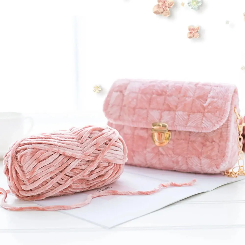 100g Chenille Colored Warm Plush Coarse Yarn Handmade Woven Yarn DIY Carpet Bag Doll Sweater Thread