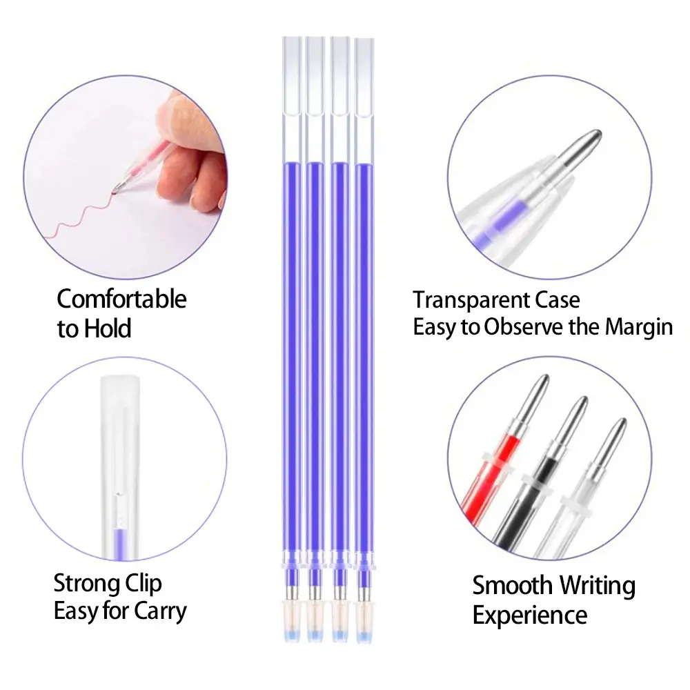 1Pc Heat Erase Pen with 40Pcs High Temperature Disappearing Fabric Marker Refills for Fabric DIY Craft Tailoring Accessories