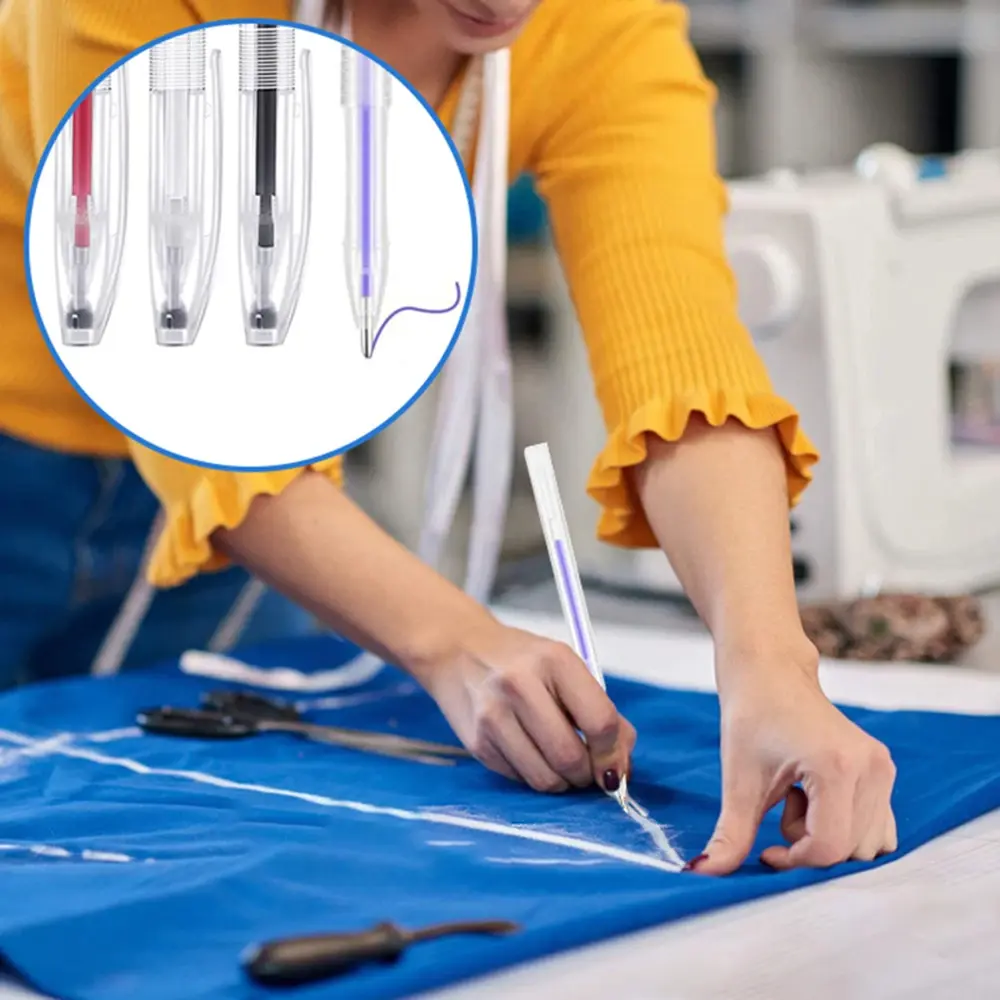 1Pc Heat Erase Pen with 40Pcs High Temperature Disappearing Fabric Marker Refills for Fabric DIY Craft Tailoring Accessories