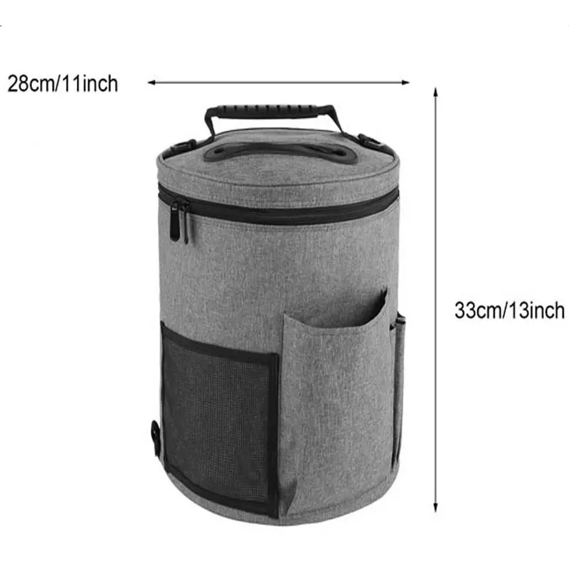 Knitting Tool Storage Bag Yarn Crochet Organizer Portable Tote Bag Large Capacity with Front Yarn Needles Hooks Pocket