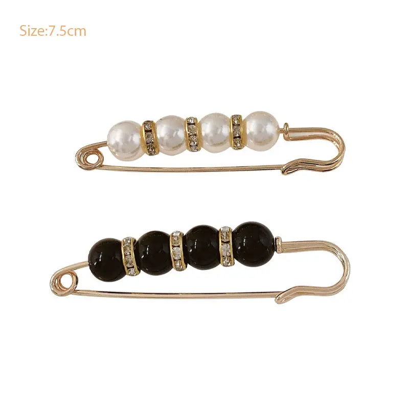 Women Waist Needle Jeans Skirt Waist Big Change Small Anti-running Pin Pearl Rhinestones Lapel Pins Clothes Accessories