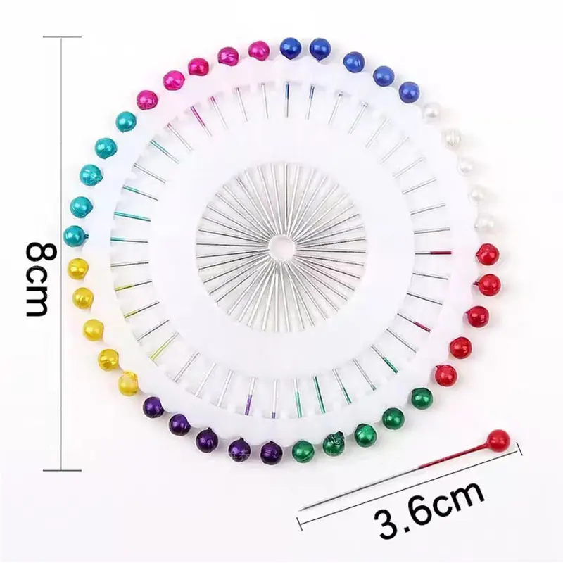 Circular Bead Needle Colored Big Head Needle Fixed Clothing Vertical Cutting Pearl Positioning Needle DIY Sewing Supplies