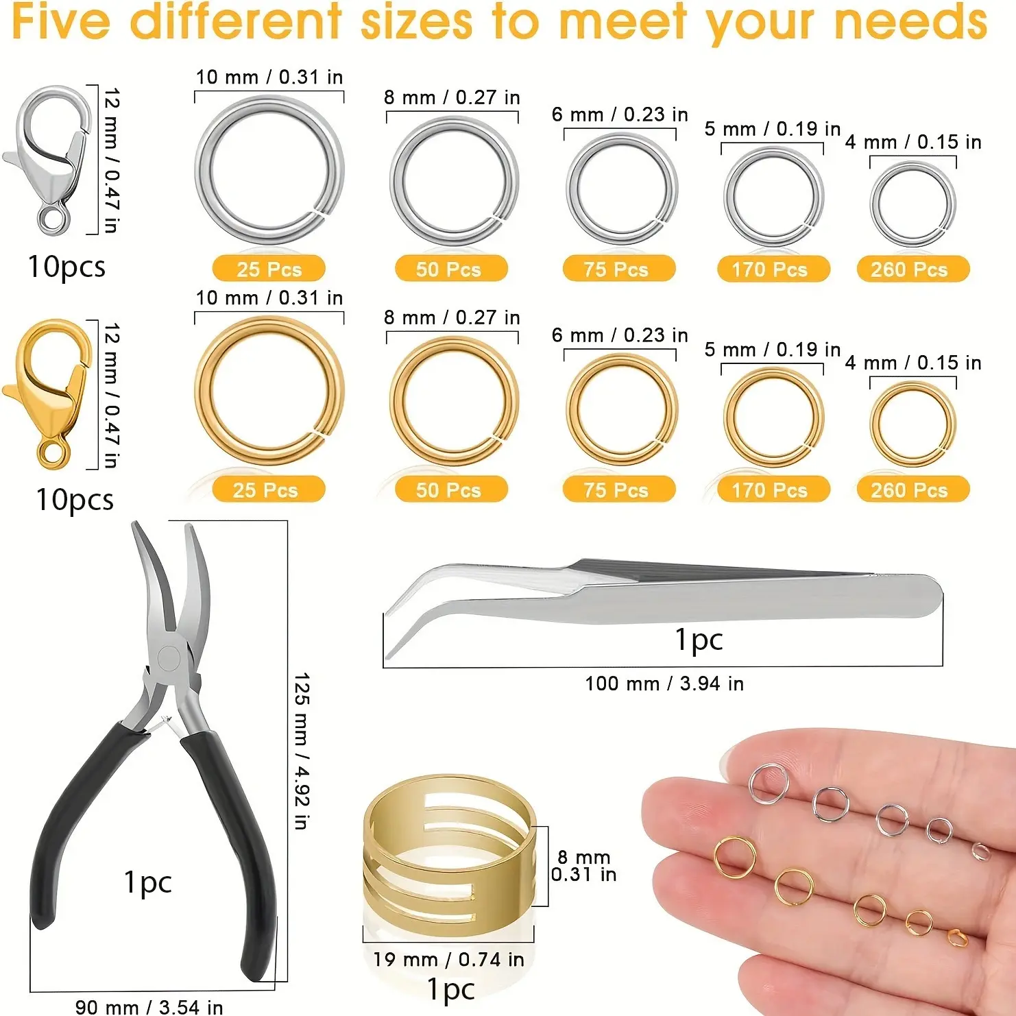 Jewelry Kit Jewelry Making Set Lobster Clasps With Open Jump Ring and Lobster Clasp Jewelry Accessory Set with Pliers ﻿