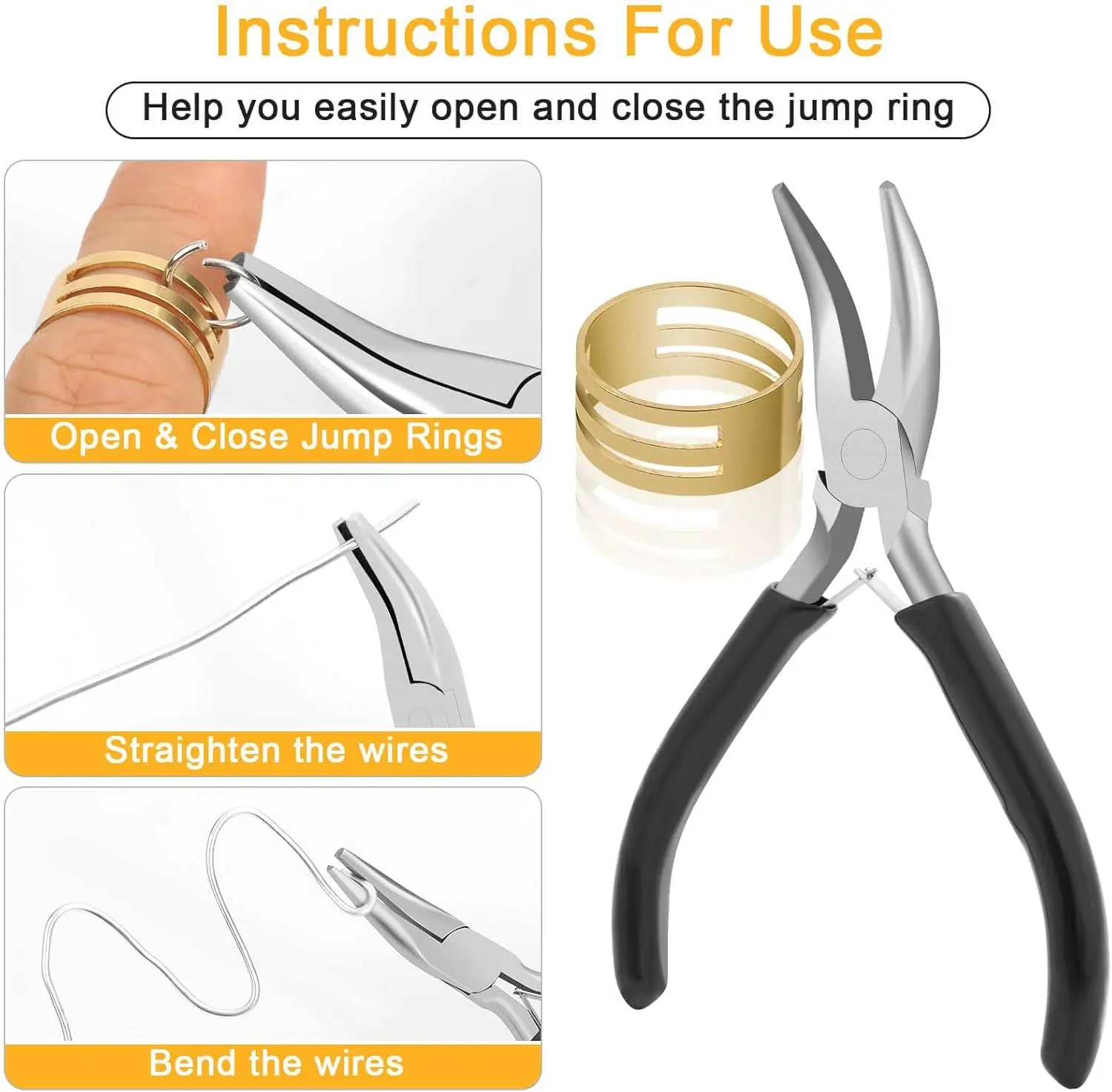 Jewelry Kit Jewelry Making Set Lobster Clasps With Open Jump Ring and Lobster Clasp Jewelry Accessory Set with Pliers ﻿