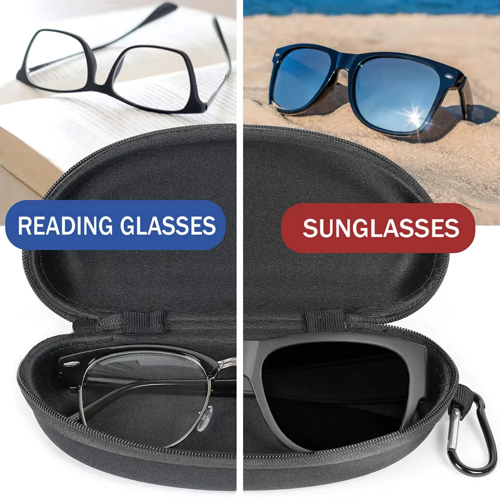 1Pc Sunglasses Sunglasses Men's Women's Storage Box Portable Anti-Stress Travel Zipper Eyeglasses Frame Glasses Case