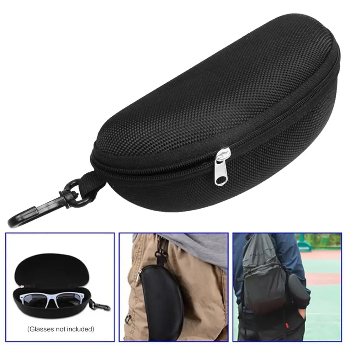 1Pc Sunglasses Sunglasses Men's Women's Storage Box Portable Anti-Stress Travel Zipper Eyeglasses Frame Glasses Case