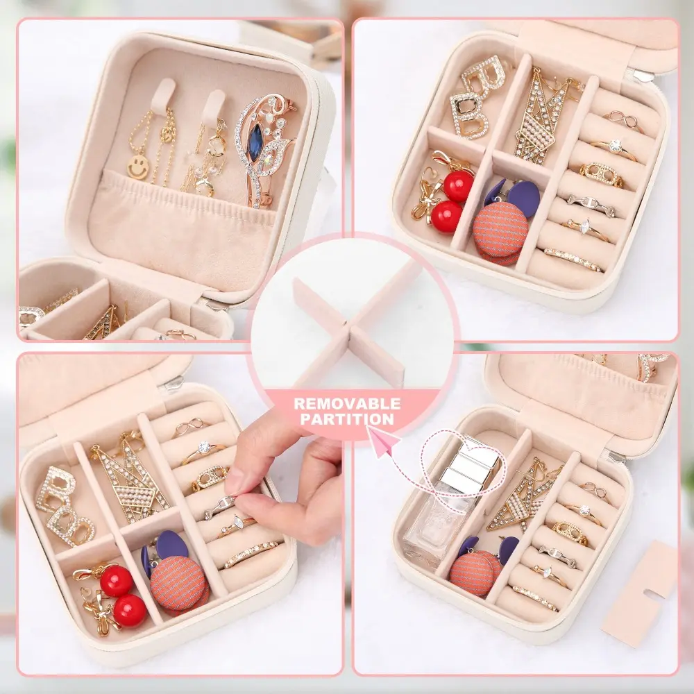 1Pc PU Jewelry Organizer Display Travel Jewelry Case Boxes Portable Travel Women Necklaces Earring Packaging Case