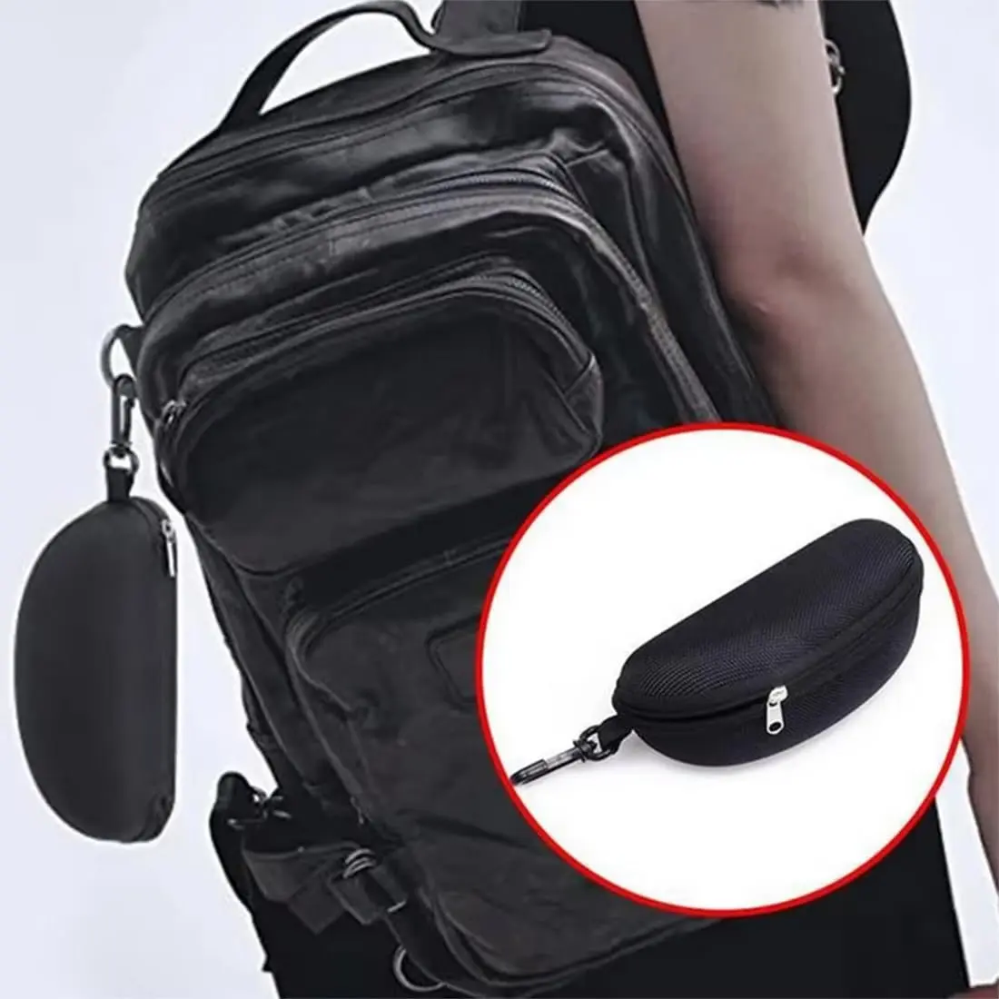 1Pc Sunglasses Sunglasses Men's Women's Storage Box Portable Anti-Stress Travel Zipper Eyeglasses Frame Glasses Case