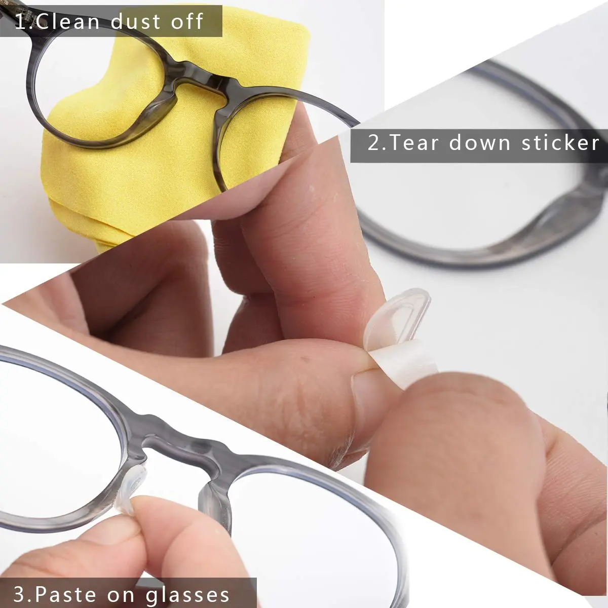 10/20pcs Silicone Non-slip Nose Pads Light Eyeglasses Nose Support Tightly Fitting Silicone Glasses Nasal Holder Accessories