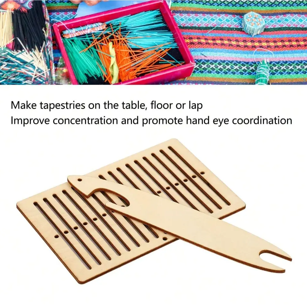 2 Pcs Wooden Weaving Kit Weaving Loom Wooden Belt Weaving Weaving Tools for Bracelet Bag Belt Camera Strap