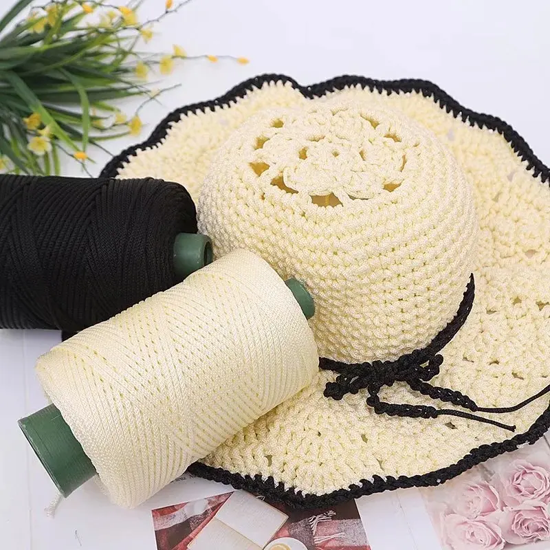 Light Weight Ice Hemp Thread Thick Hollow Thread Ice Silk Thread Handmade Woven Crochet Bag Cushion Summer Cool Sun Hat Thread