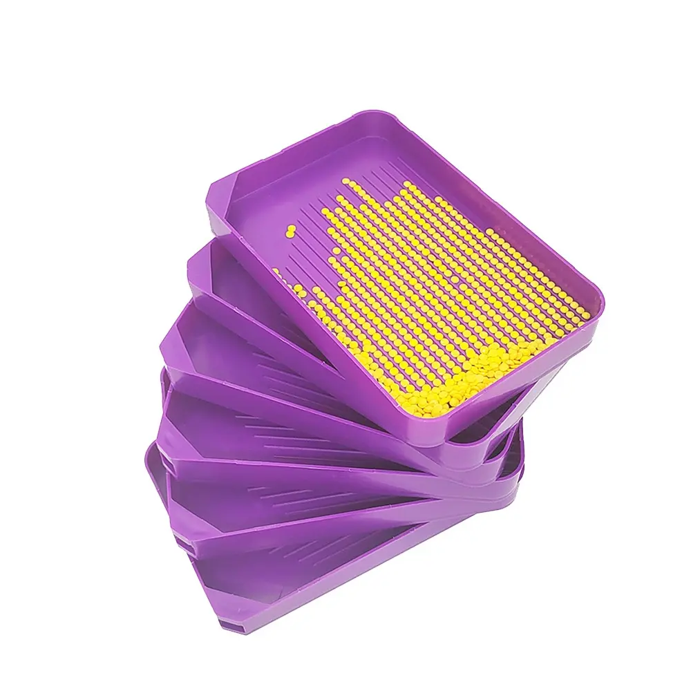 DIY Purple Diamond Painting Accessories 5D Diamond Painting Cross Stitch Embroidery Pen Tools Tweezers Funnel Tray Set