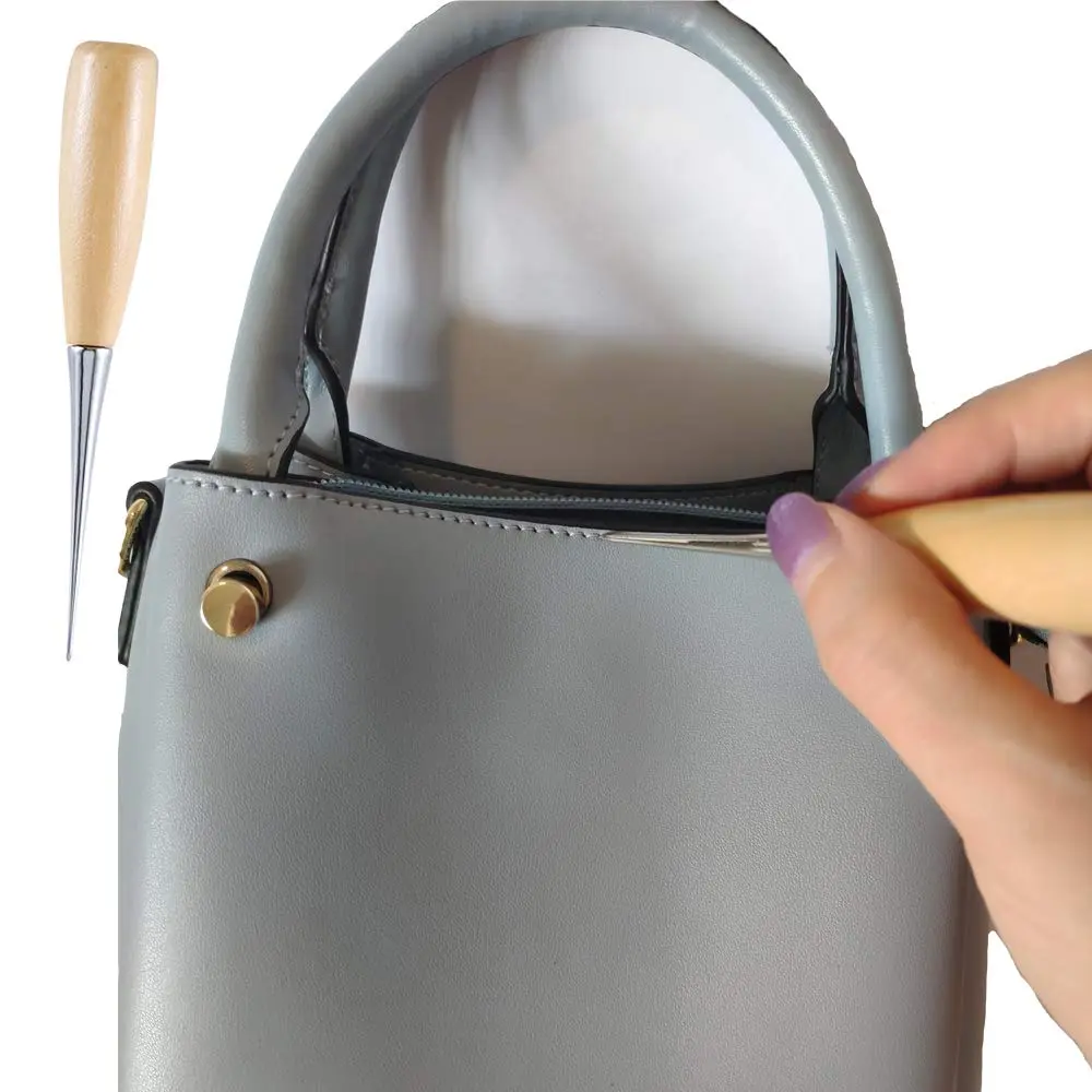 15pcs Leather Craft Sewing Kit Waxed Thread Hand Quilting Needles Sewing Awl Leather Repairing Tools Beginner