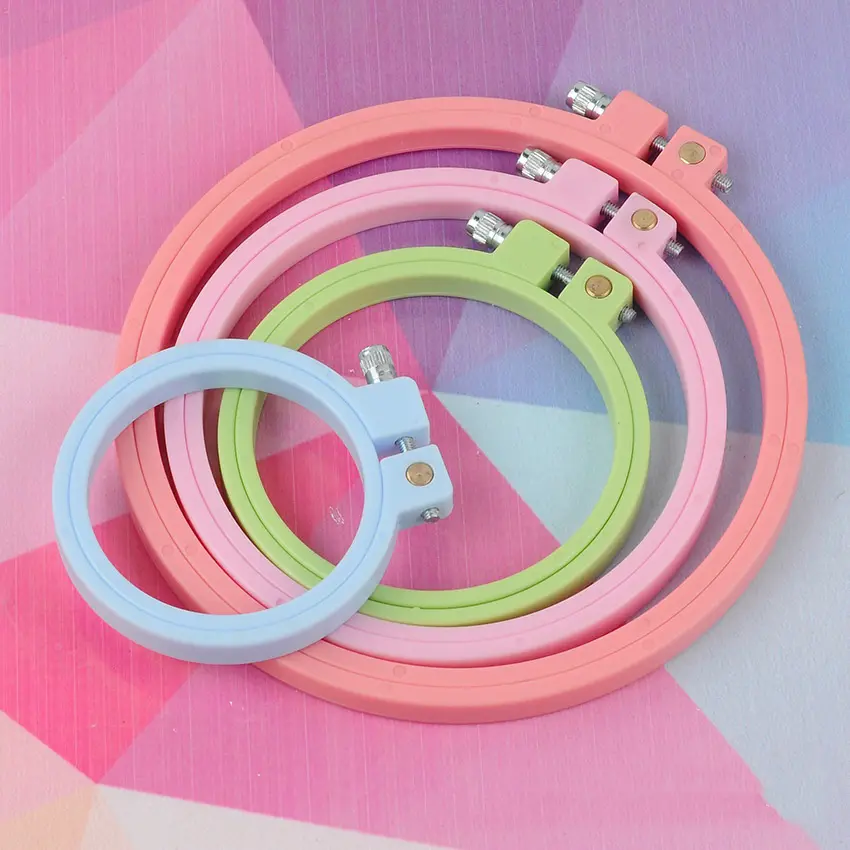 1pc Abs Plastic Embroidery Hoop Cross-stitch Embroidery Frame Candy Colored Embroidery DIY Woven Embroidery Accessories
