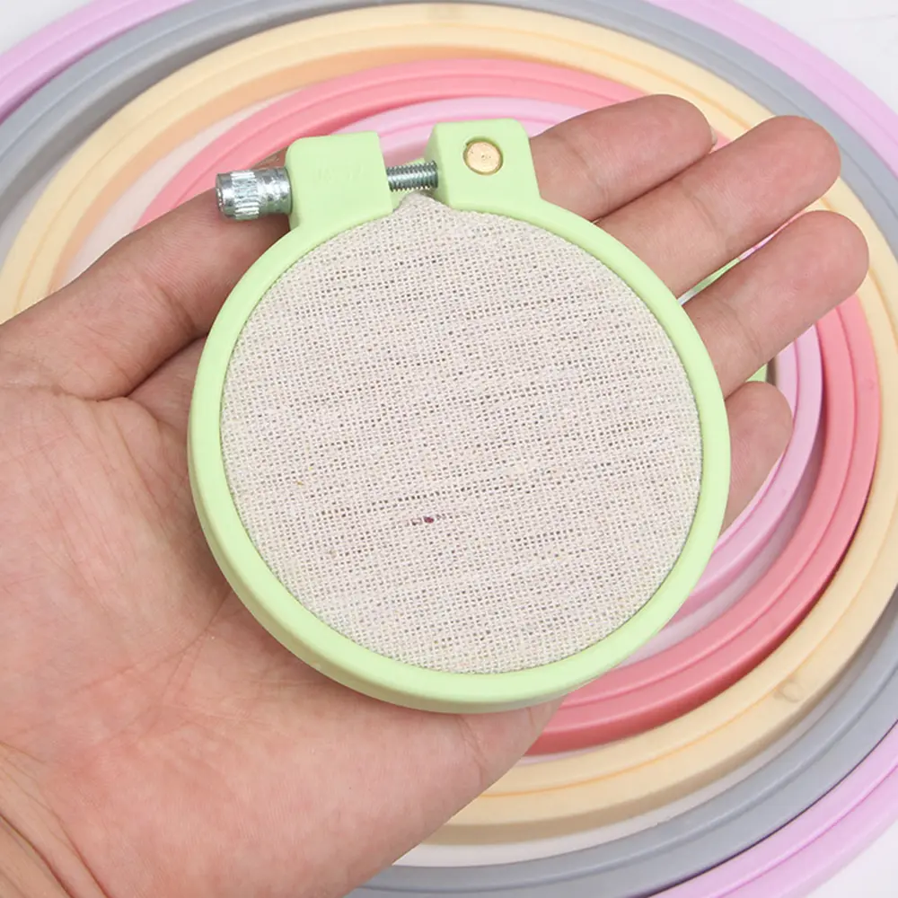 1pc Abs Plastic Embroidery Hoop Cross-stitch Embroidery Frame Candy Colored Embroidery DIY Woven Embroidery Accessories