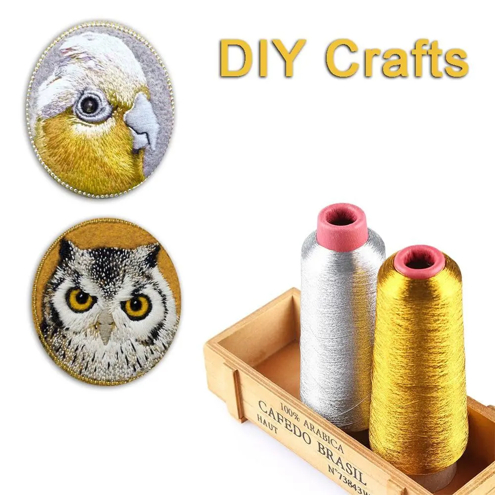 1/2pcs Metallic Thread Embroidery Gold Silver Machine Embroidery Threads 150D DIY Manual Bright Metallic Yarn Sewing Thread