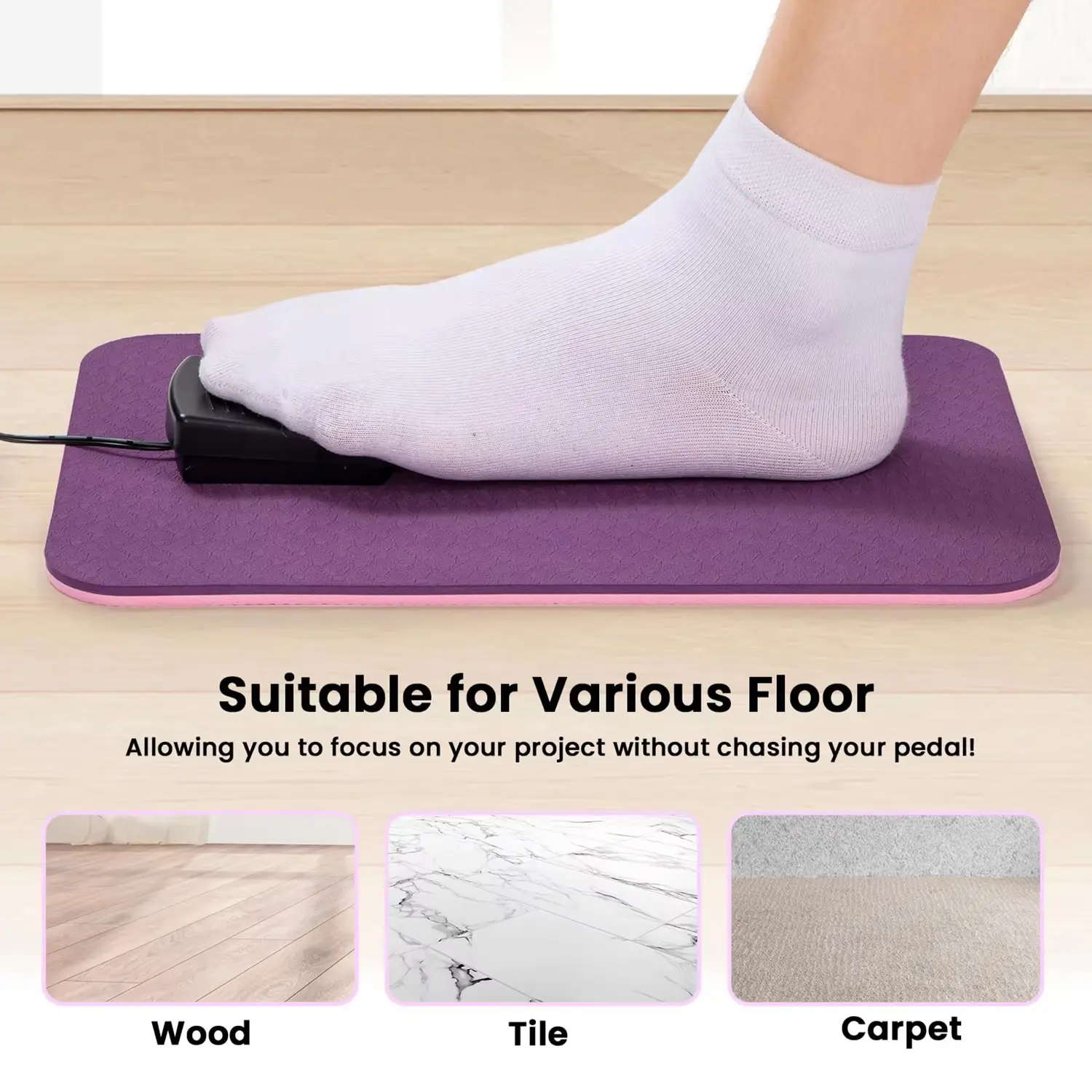 2 Sizes Sewing Machine Silent pad/foot Pad Reduce Vibrations Noise Non Slip Sewing Machine Mat for Quilting Embroidery