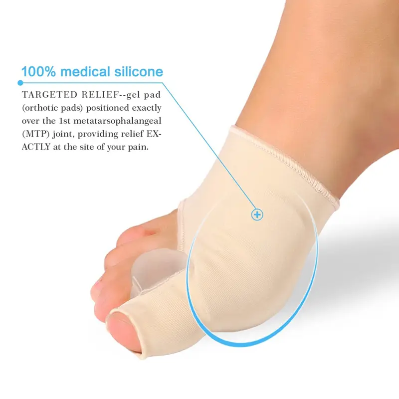 1Pair Toe Separator Hallux Valgus Bunion Corrector Pain Relief Feet Bone Thumb Adjuster Regulator Sock Feet Care Tool