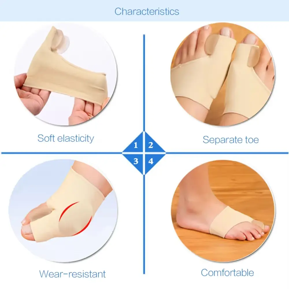 1Pair Toe Separator Hallux Valgus Bunion Corrector Pain Relief Feet Bone Thumb Adjuster Regulator Sock Feet Care Tool