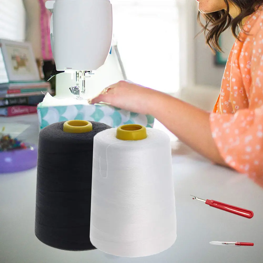 8000yard Sewing Thread Professional Cross Stitch Polyester Thread Reel Durable Rice Cone Sewing Machine Thread DIY Sewing Tool