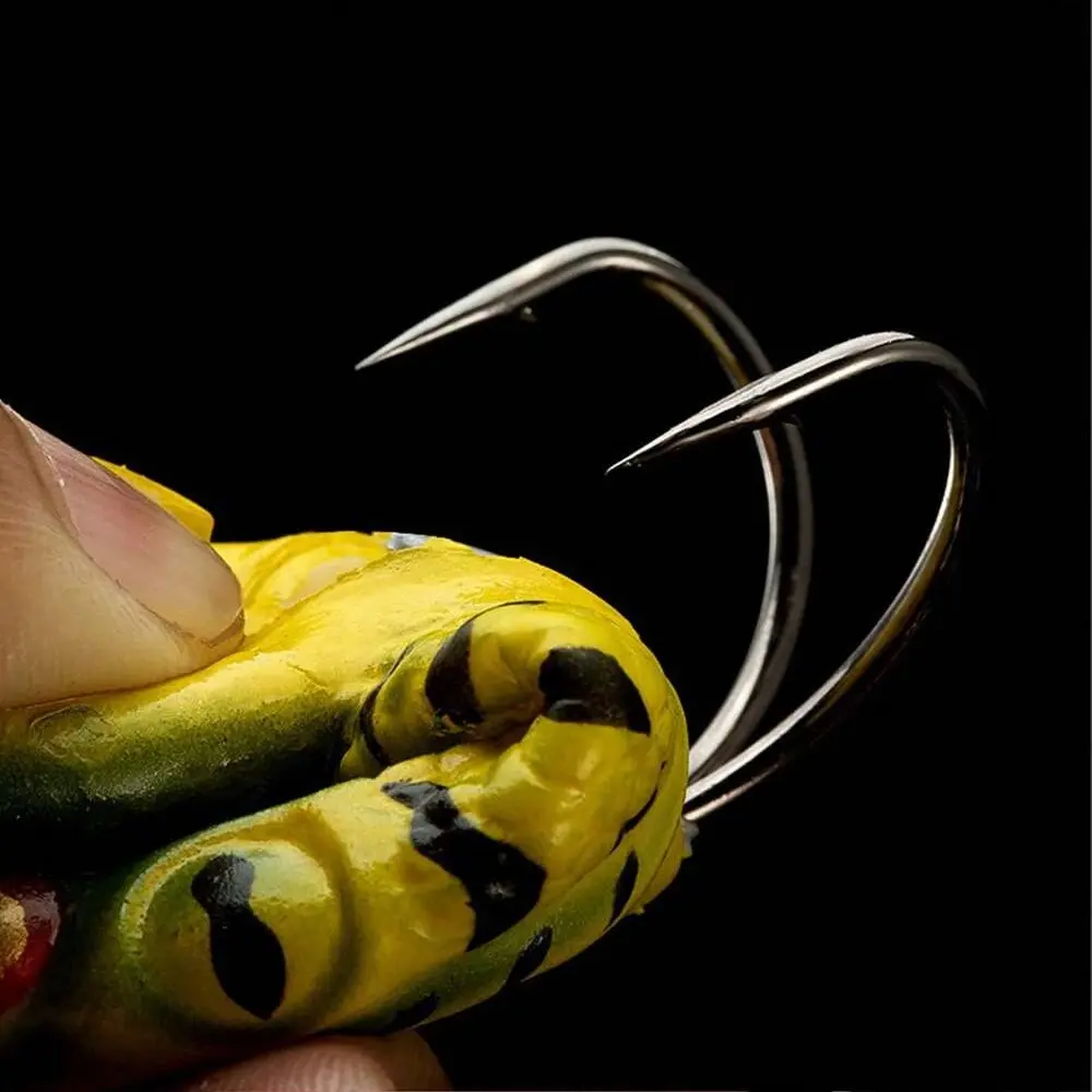 5pcs/box Frog Lure Bass Trout Fishing Lures Kit Set Realistic Prop Frog Soft Swimbait Floating Bait with Weedless Hooks for Fres