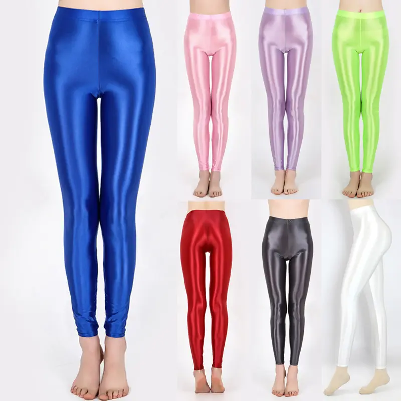 Summer Glossy Thin High Waist Seamless Women Yoga Leggings Plus Size Workout Pants for Gym Trousers Tight Bottoms Hot Sale