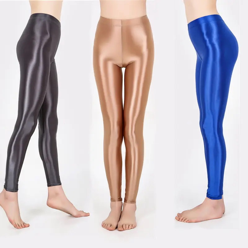 Summer Glossy Thin High Waist Seamless Women Yoga Leggings Plus Size Workout Pants for Gym Trousers Tight Bottoms Hot Sale