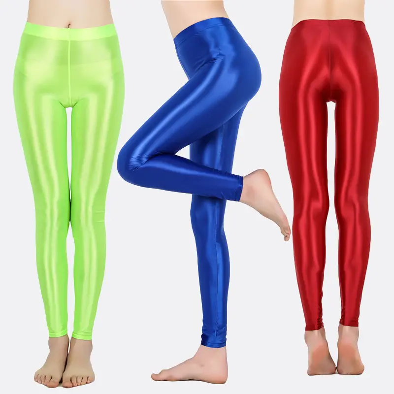 Summer Glossy Thin High Waist Seamless Women Yoga Leggings Plus Size Workout Pants for Gym Trousers Tight Bottoms Hot Sale