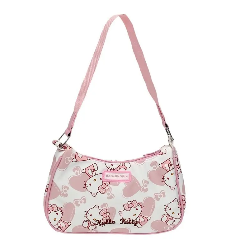 Sanrio Hello Kitty Women's Armpit Bag Y2K Sanrio Kuromi Mymelody Messenger Tote Bag Cute Girl Shoulder Bag Wallet Tote Bag