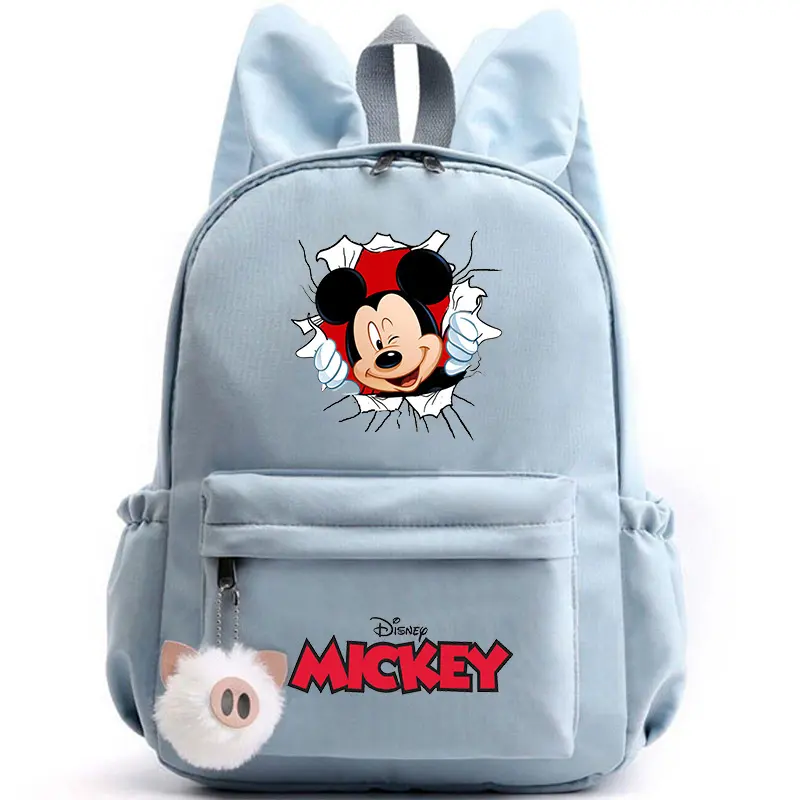 Mickey Minnie Mouse Backpack for Girls Boys Teenager Rucksack Casual School Bags Travel Rabbit Ears Backpacks Mochila
