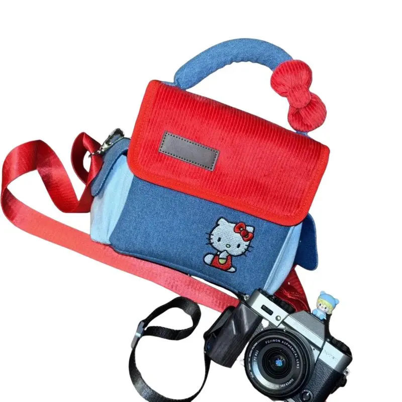 Sanrio Cartoon Handbag Hello Kitty Girl Kawaii Shoulder Bag New Style Fashion Makeup Bag Student Camera Bag Hot Holiday Gift