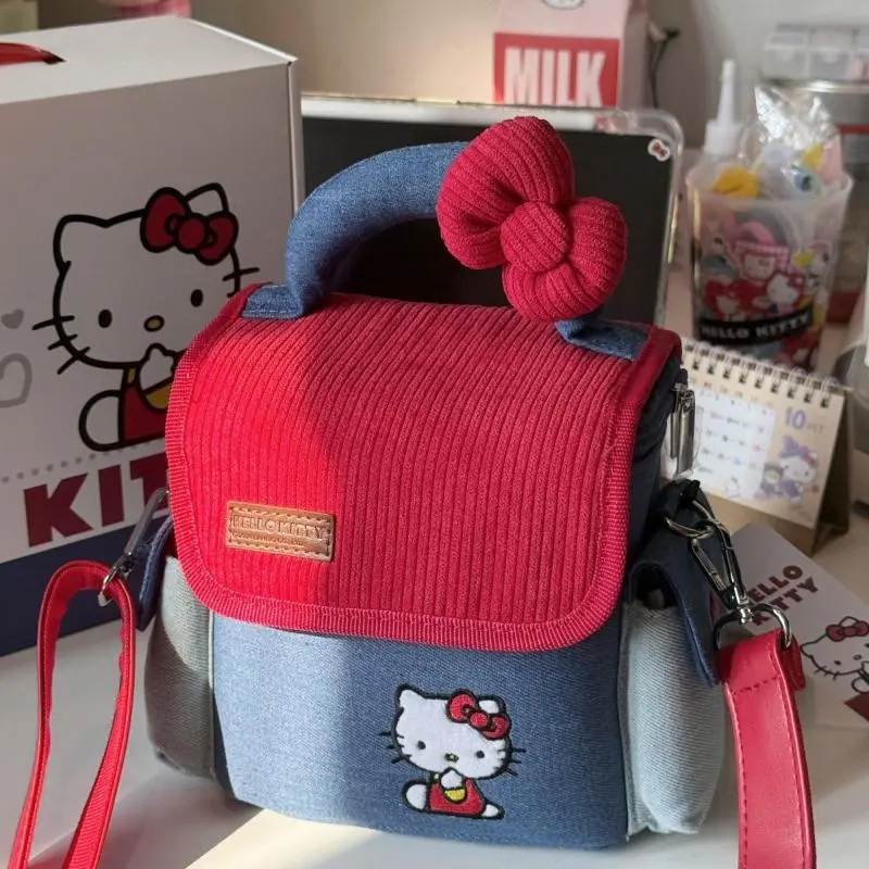 Sanrio Cartoon Handbag Hello Kitty Girl Kawaii Shoulder Bag New Style Fashion Makeup Bag Student Camera Bag Hot Holiday Gift